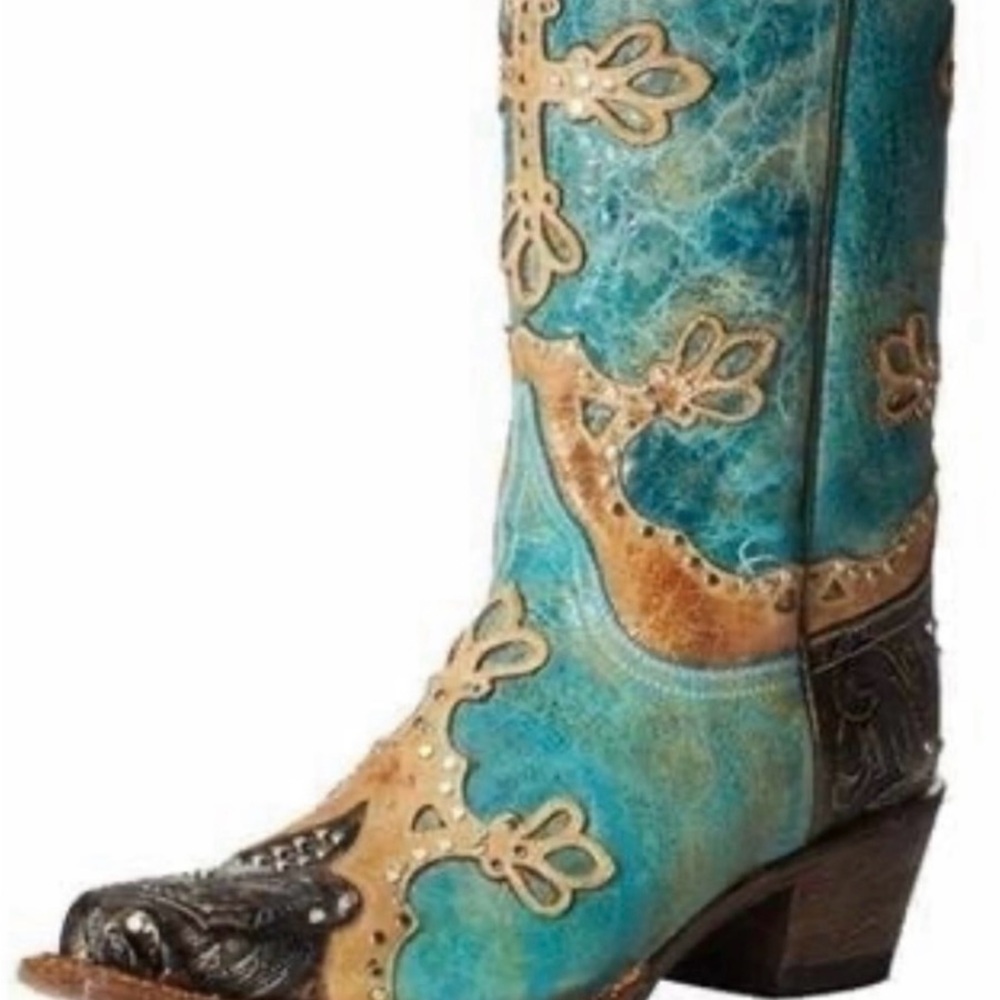 NWT - Women's Ferrini Turquoise Cowboy Boots